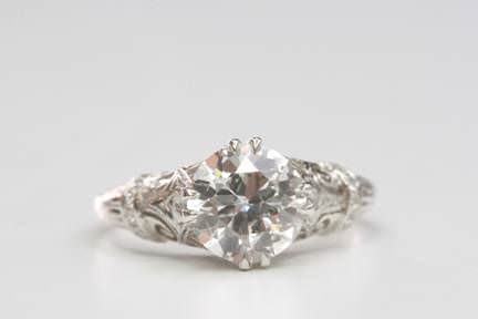 1.54 H SI1 Old European Cut Diamand Platinum Circa 1920 17520.00