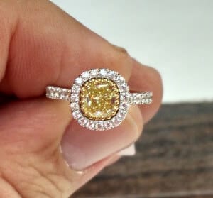 Leibish Fancy Intense Yellow Ring