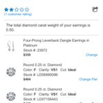 Q&A: Choosing a Pair of 0.5 Ct. Total Weight Round Diamonds for Leverback Earrings with Around $1,500 Budget