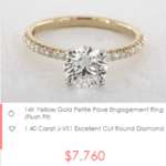 Q&A: Searching for a 1.3-1.75 Ct. Round Diamond for a Yellow Gold Pavé Setting for Around $8,000 Budget