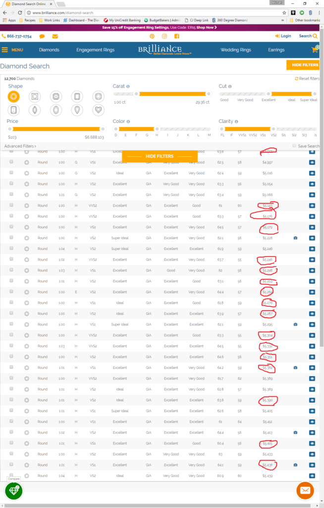 Inaccuracies in Brilliance.com’s product feed