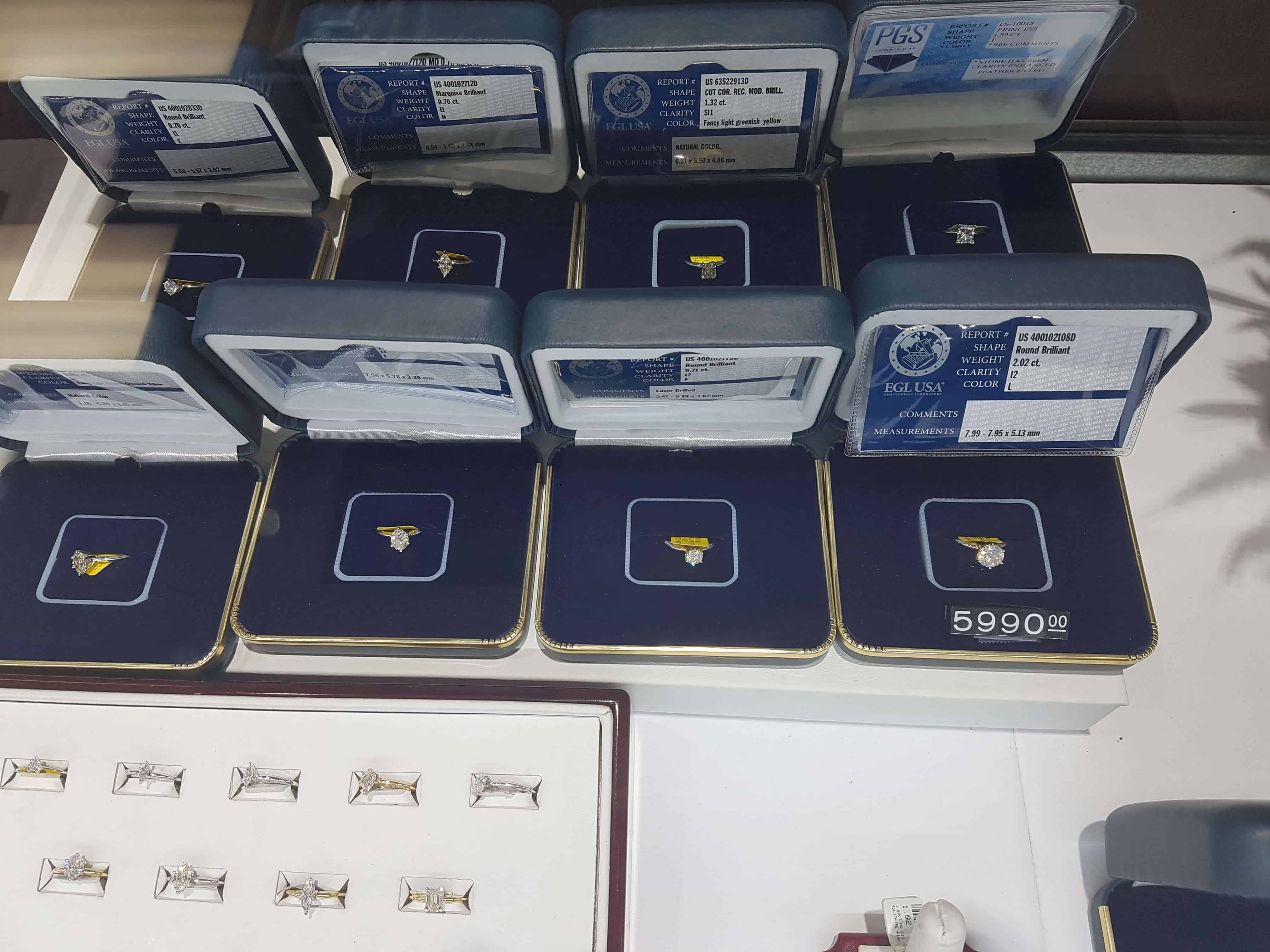 The diamond ring selection at The Jewelry Exchange