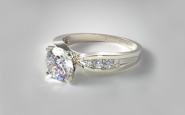 1 Ct Round Diamond Paved Heart Band Ring Women Wedding Engagement Jewelry Gift