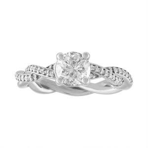Allurez’s Diamond Twist Sidestone Accented Engagement Ring