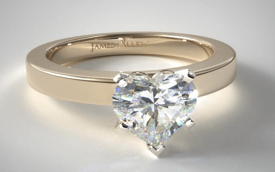 half carat heart shaped diamond ring