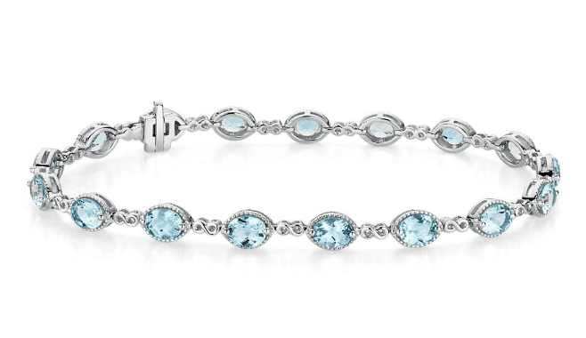 Aquamarine Infinity Link Bracelet