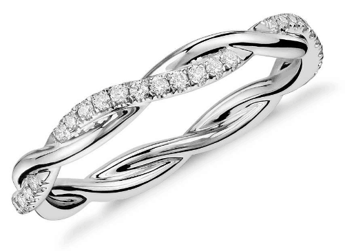 Petite Twist Diamond Eternity Ring from Blue Nile
