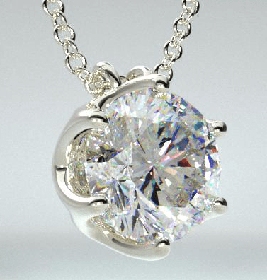 Platinum Scallop basket diamond pendant James Allen