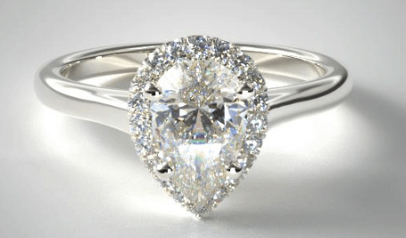 Melee Halo Diamond Engagement Ring