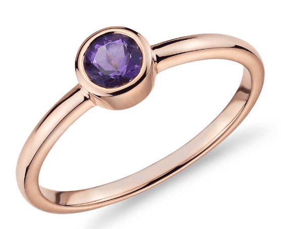 Bezel-Set Amethyst Fashion Ring