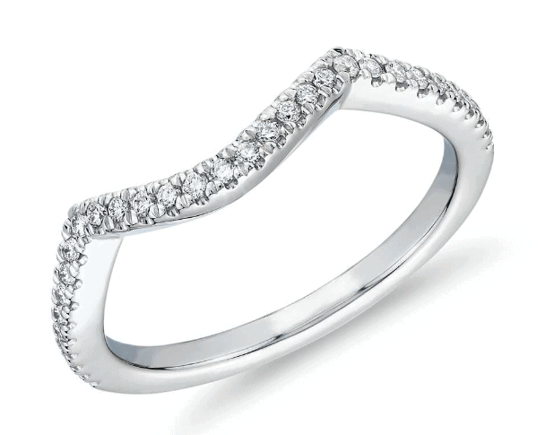Petite Twist Curved Diamond Wedding Ring