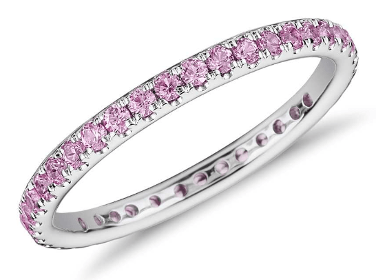 Riviera Pavé Pink Sapphire Eternity Ring