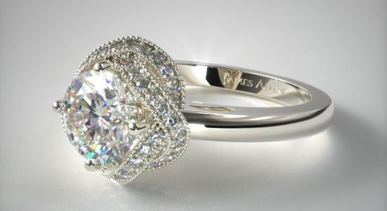 Infinity Milgrain Halo Engagement Ring