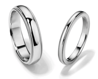 Milgrain matching wedding bands