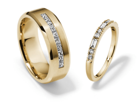Diamond matching weding bands