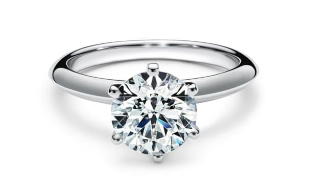 Round Cubic Zirconia Six Prong Classic Solitaire Engagement Ring