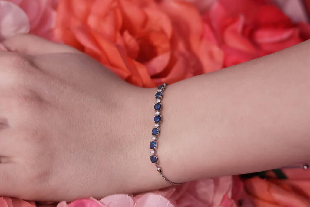 Sapphire and Diamond bolo bracelet 