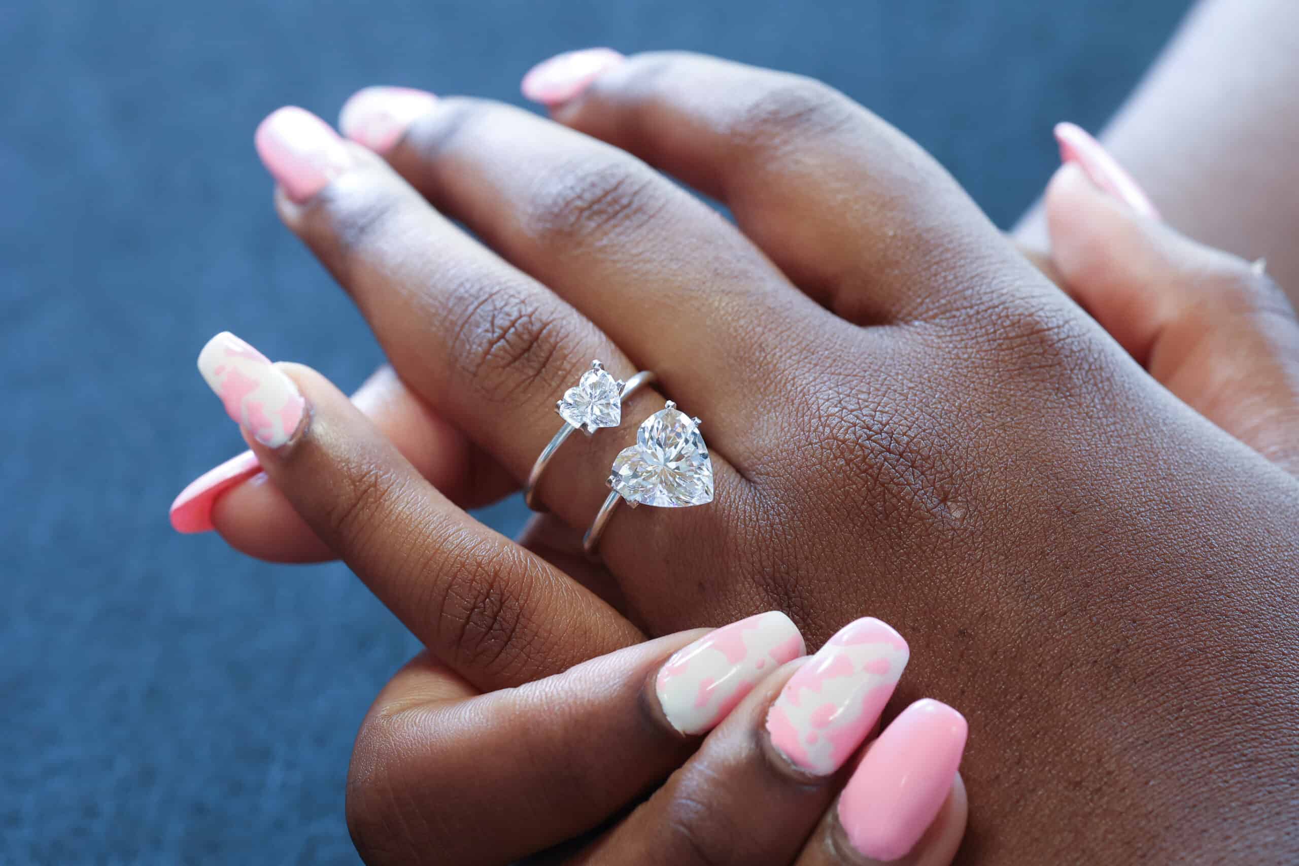 Unique Diamond Double Halo Heart w/ Pink Diamonds Engagement Ring - with A 1 ct Center Heart Shape GIA Natural Diamond in Rose Gold