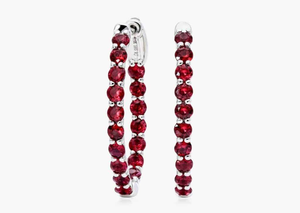Ruby Trellis inside out oval hoop earrings