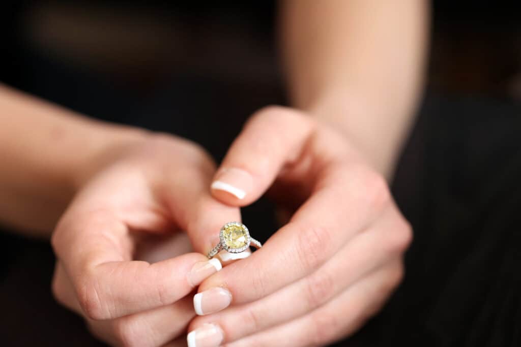 How to take care of an engagement ring with yellow diamond