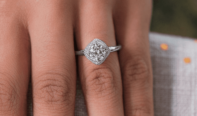 Infinity Milgrain Halo Engagement Ring