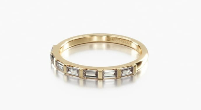 Straight Baguette Row Diamond Wedding Ring