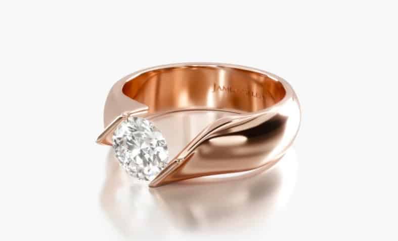 rose gold Twist Tension Engagement Ring 