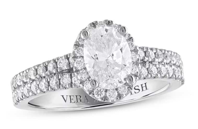 Vera Wang Double shank halo ring