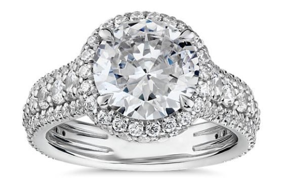 Blue Nile Studio Graduated Triple Pavé Rollover Diamond Halo