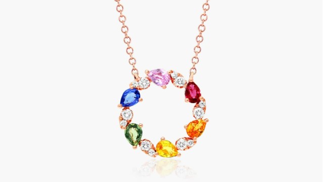 Prism Multi-Color Sapphire Pendant Necklace