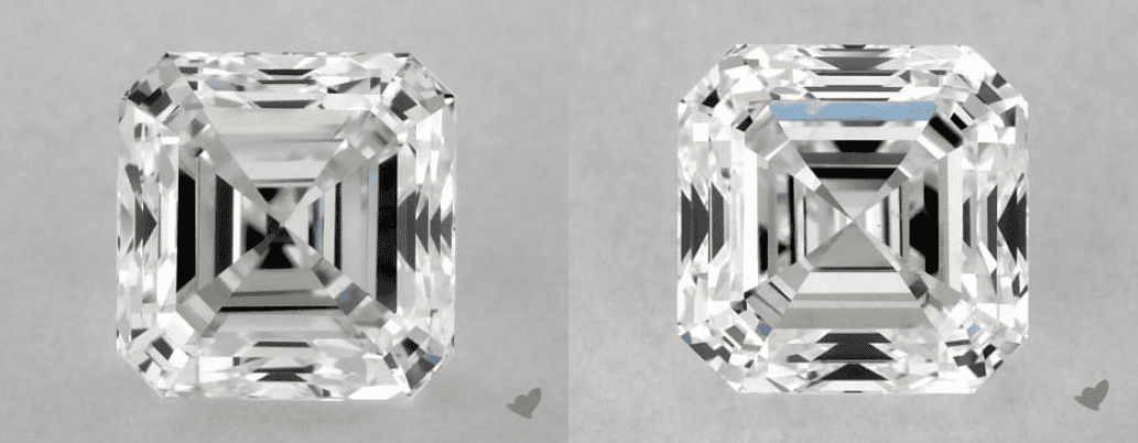 F-G color asscher cut comparison 
