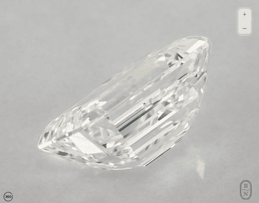 H color emerald cut diamond