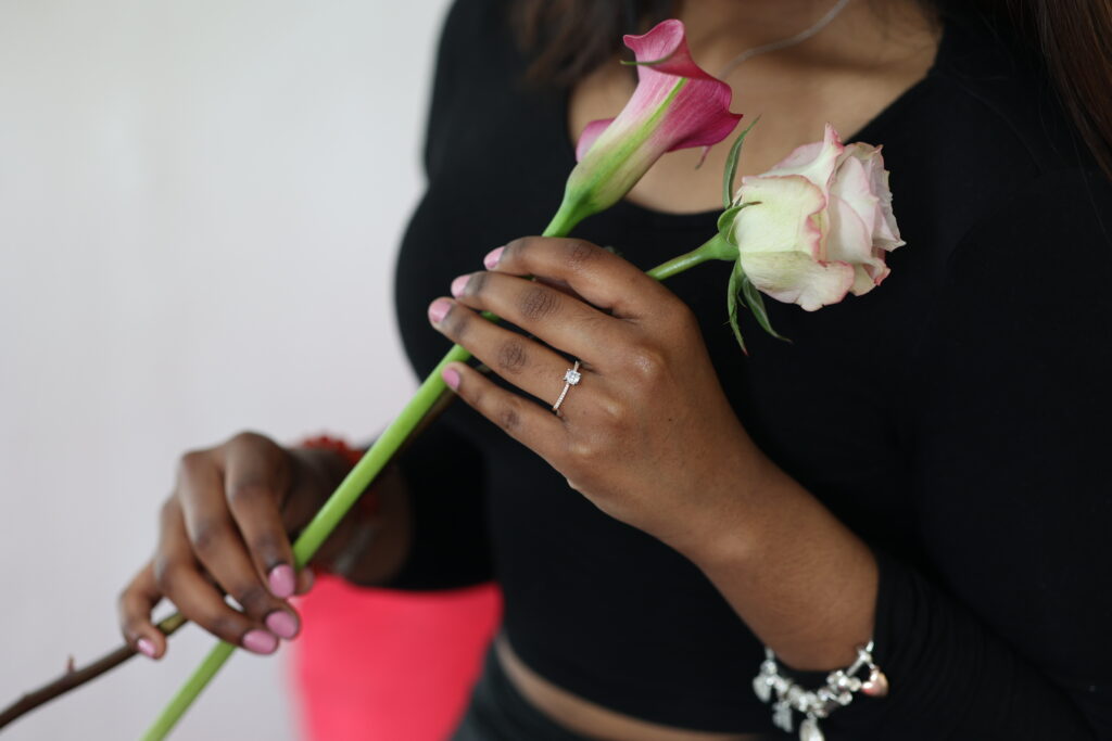 Pave engagement ring