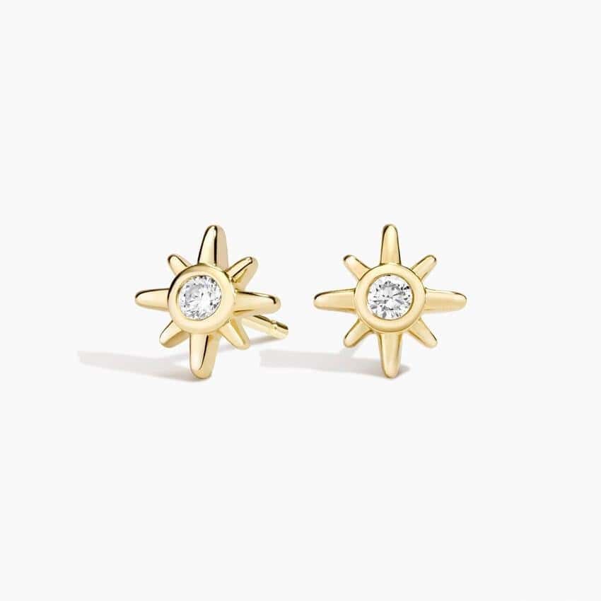 Sol Starburst Diamond Stud Earrings
