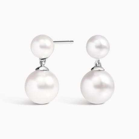Double Freshwater Cultured Pearl Drop Earrings