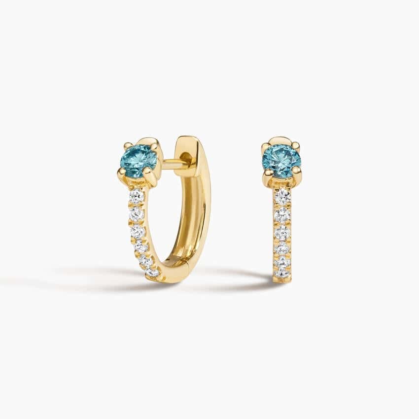 Taylor Malibu Blue Lab Diamond Huggie Earrings
